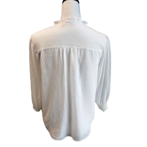 Calvin Klein Shear Blouse color White size Small - Picture 4 of 9